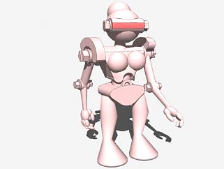女机器人SU模型下载_sketchup草图大师SKP模型