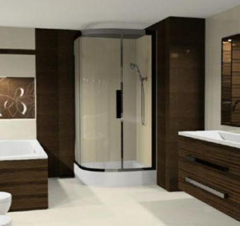 金黄色卫生间装修SU模型下载_sketchup草图大师SKP模型