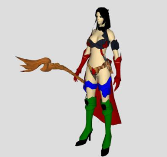 女战士SU模型下载_sketchup草图大师SKP模型