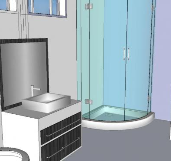 现代小简单浴室SU模型下载_sketchup草图大师SKP模型