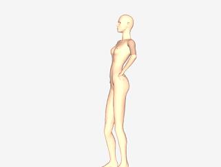 裸体女性人物SU模型下载_sketchup草图大师SKP模型