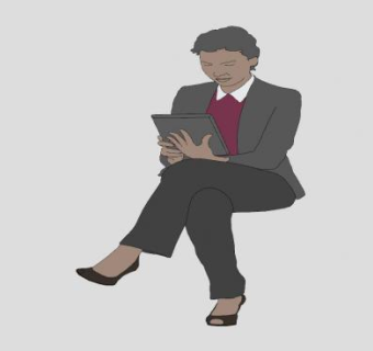 短发女职员SU模型下载_sketchup草图大师SKP模型