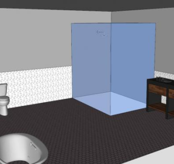 现代化浴室SU模型下载_sketchup草图大师SKP模型