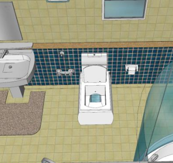 公寓装修简易浴室卫生间SU模型下载_sketchup草图大师SKP模型