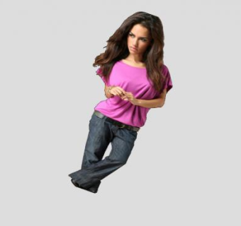 长发休闲装女性SU模型下载_sketchup草图大师SKP模型