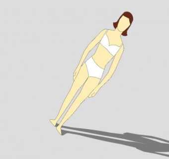 2D内衣女人SU模型下载_sketchup草图大师SKP模型