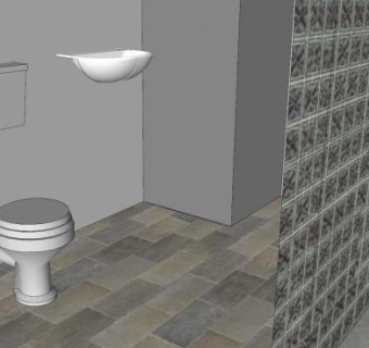 豪华小型卫浴浴室SU模型下载_sketchup草图大师SKP模型