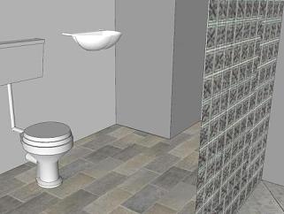 豪华小型卫浴浴室SU模型下载_sketchup草图大师SKP模型
