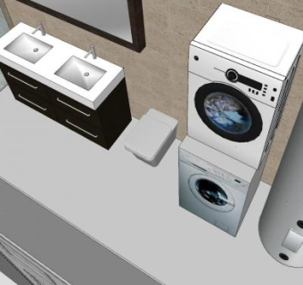 现代白色卫浴SU模型下载_sketchup草图大师SKP模型