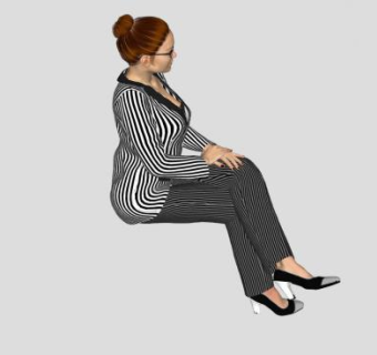 翘腿女士SU模型下载_sketchup草图大师SKP模型
