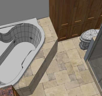 现代卫生间卫浴SU模型下载_sketchup草图大师SKP模型