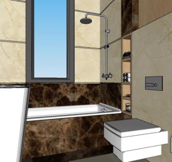 小型卫浴装修SU模型下载_sketchup草图大师SKP模型