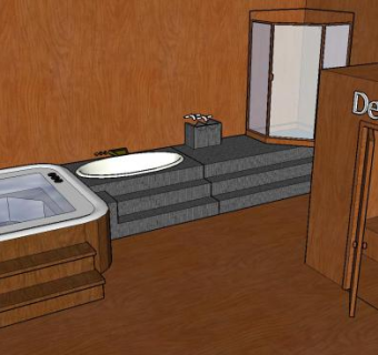 实木浴室卫浴SU模型下载_sketchup草图大师SKP模型