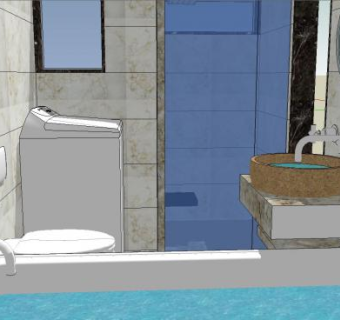 居家现代浴室SU模型下载_sketchup草图大师SKP模型