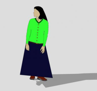 黑发女人SU模型下载_sketchup草图大师SKP模型