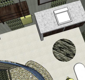 绿色风格装修卫浴SU模型下载_sketchup草图大师SKP模型