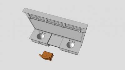 现代白色卫浴洗手盆SU模型下载_sketchup草图大师SKP模型