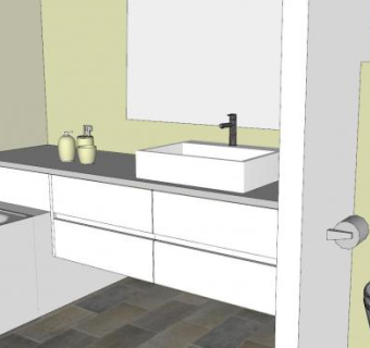 简约浴室卫浴装修SU模型下载_sketchup草图大师SKP模型