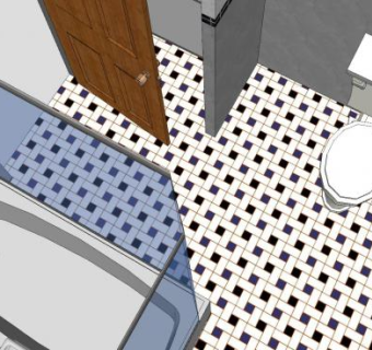 简易卫生间卫浴SU模型下载_sketchup草图大师SKP模型