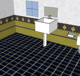 盥洗室卫生间SU模型下载_sketchup草图大师SKP模型