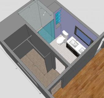 浴室更衣室SU模型下载_sketchup草图大师SKP模型