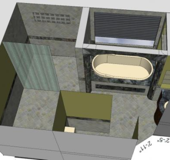 独立更衣室卫浴SU模型下载_sketchup草图大师SKP模型