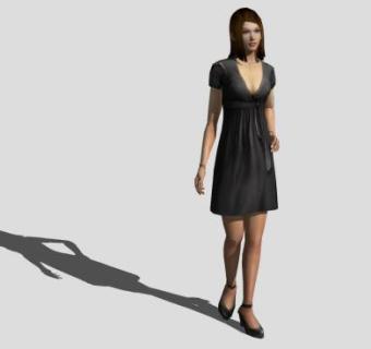 淑女型女人SU模型下载_sketchup草图大师SKP模型