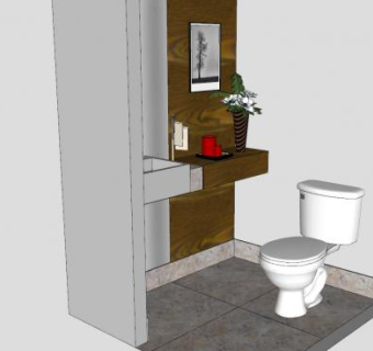 浴室卫生间更衣室洗手盆SU模型下载_sketchup草图大师SKP模型