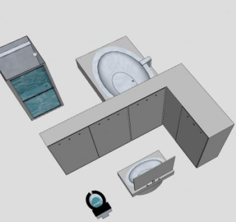 浴室独立卫生间SU模型下载_sketchup草图大师SKP模型