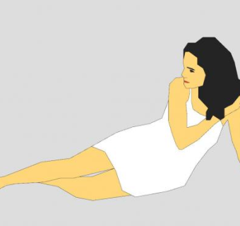 斜倚的2D女人SU模型下载_sketchup草图大师SKP模型