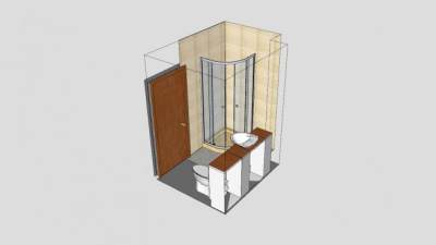 淋浴浴室更衣室SU模型下载_sketchup草图大师SKP模型