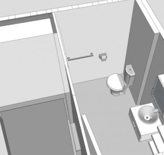 淋浴房浴室更衣室SU模型下载_sketchup草图大师SKP模型