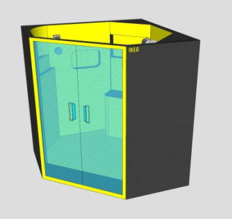 简约风格淋浴更衣室SU模型下载_sketchup草图大师SKP模型