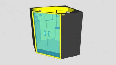 简约风格淋浴更衣室SU模型下载_sketchup草图大师SKP模型