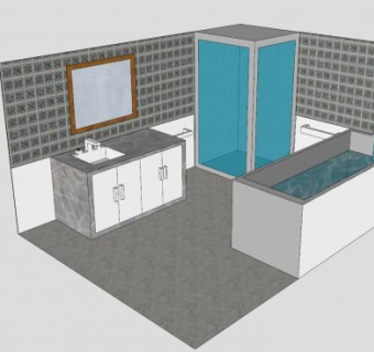 现代风格淋浴更衣室SU模型下载_sketchup草图大师SKP模型