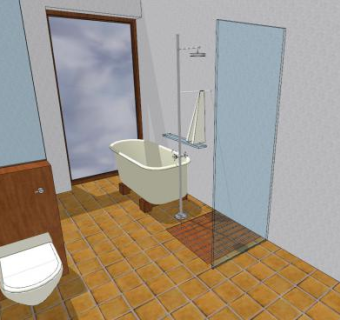 主浴室更衣室SU模型下载_sketchup草图大师SKP模型