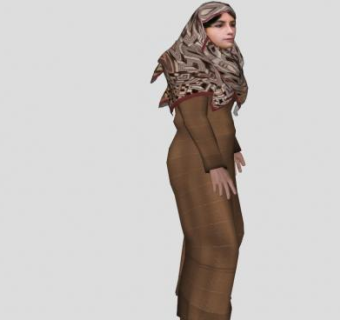 阿拉伯长袍女人SU模型下载_sketchup草图大师SKP模型