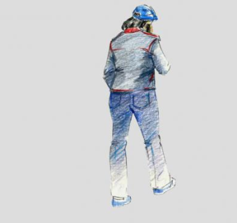 潮流女孩背影SU模型下载_sketchup草图大师SKP模型