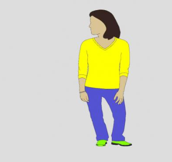 黄色衣服2D女人SU模型下载_sketchup草图大师SKP模型