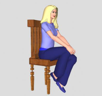 椅子上的女人SU模型下载_sketchup草图大师SKP模型