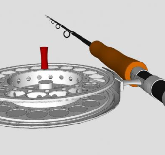 休闲鱼竿钓杆SU模型下载_sketchup草图大师SKP模型