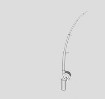 娱乐白色钓竿SU模型下载_sketchup草图大师SKP模型