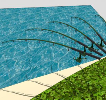 垂钓休闲场所SU模型下载_sketchup草图大师SKP模型