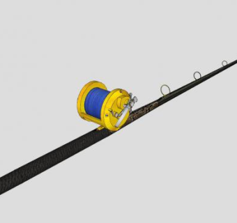 休闲娱乐鱼竿卷筒SU模型下载_sketchup草图大师SKP模型