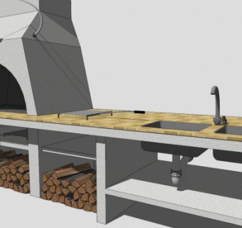 户外休闲烧烤SU模型下载_sketchup草图大师SKP模型