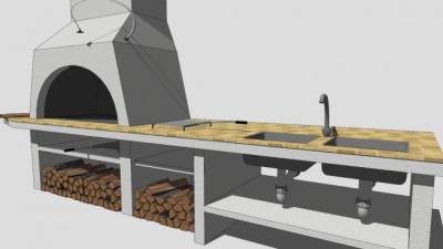 户外休闲烧烤SU模型下载_sketchup草图大师SKP模型