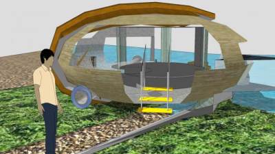 户外烧烤的小屋SU模型下载_sketchup草图大师SKP模型