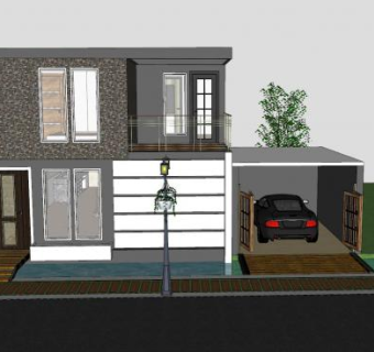 中小型住宅外观SU模型下载_sketchup草图大师SKP模型