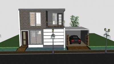 中小型住宅外观SU模型下载_sketchup草图大师SKP模型