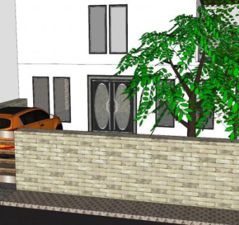 建筑外观别墅造型SU模型下载_sketchup草图大师SKP模型